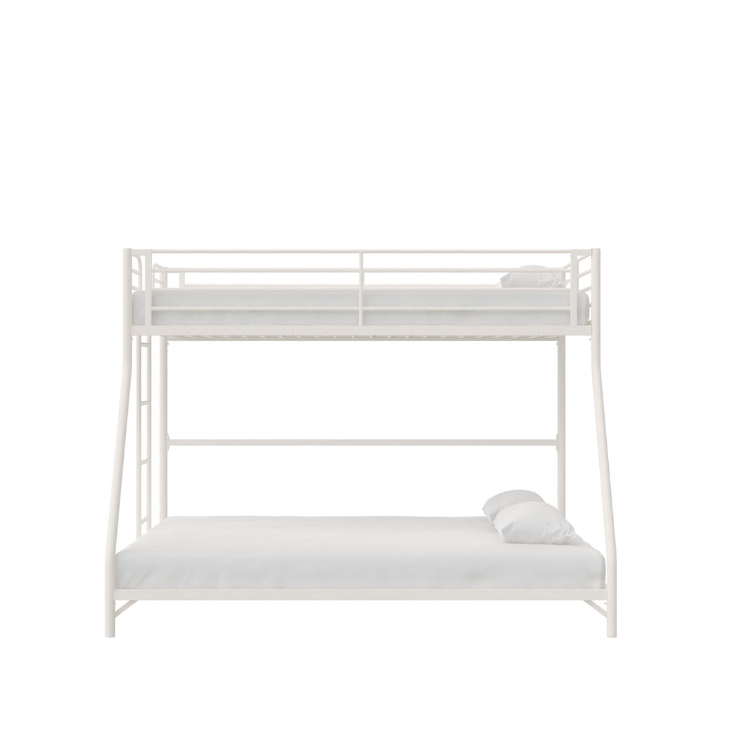 BrEZ Build Collection Easy Assembly Metal Bunk Bed - Off White - Twin-Over-Full