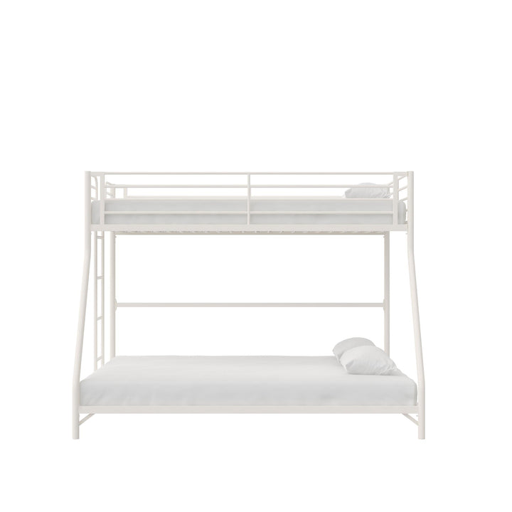 BrEZ Build Collection Easy Assembly Metal Bunk Bed - Off White - Twin-Over-Full