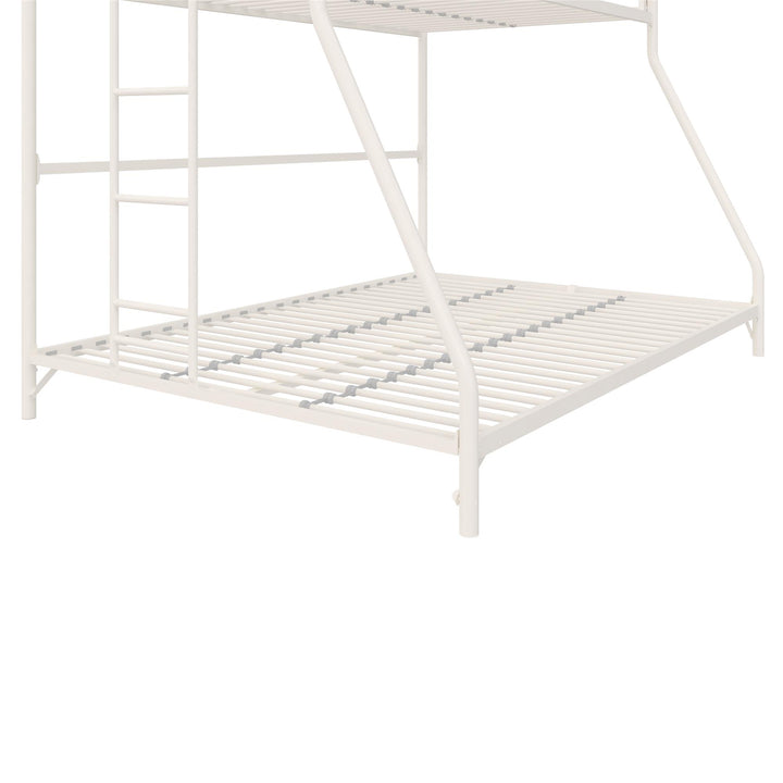 BrEZ Build Collection Easy Assembly Metal Bunk Bed - Off White - Twin-Over-Full