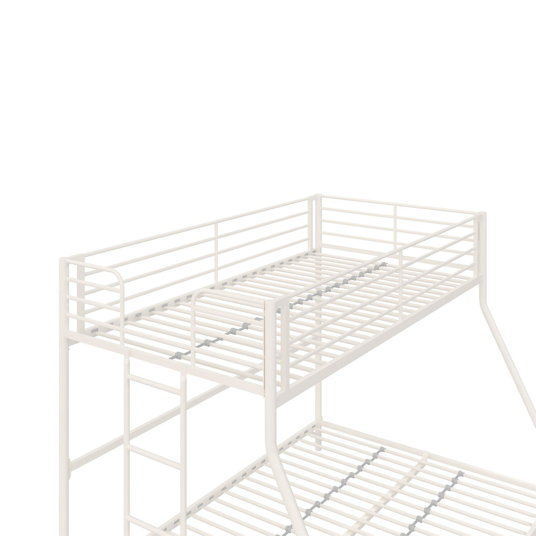 BrEZ Build Collection Easy Assembly Metal Bunk Bed - Off White - Twin-Over-Full