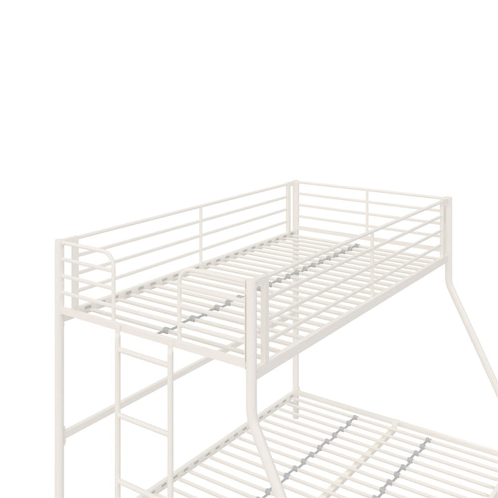 BrEZ Build Collection Easy Assembly Metal Bunk Bed - Off White - Twin-Over-Full