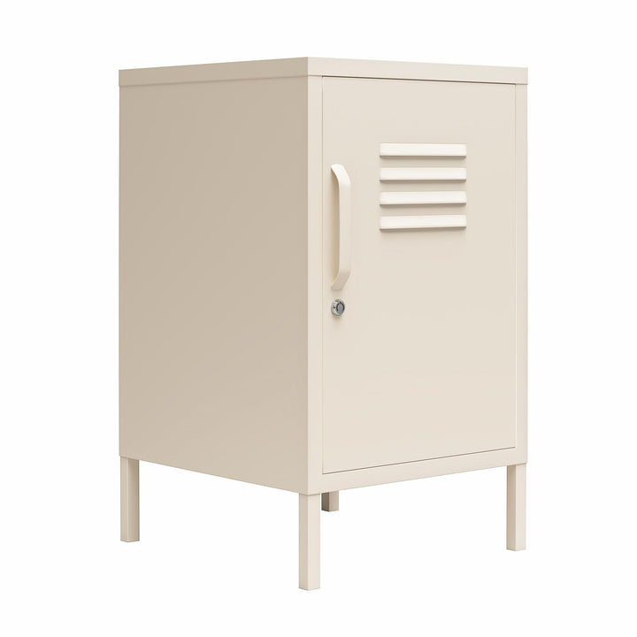 Cache 1 Door Metal Locker End Table - Parchment