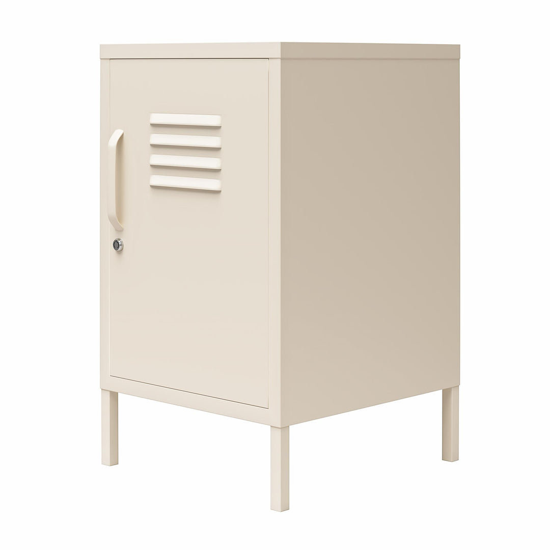 Cache 1 Door Metal Locker End Table - Parchment