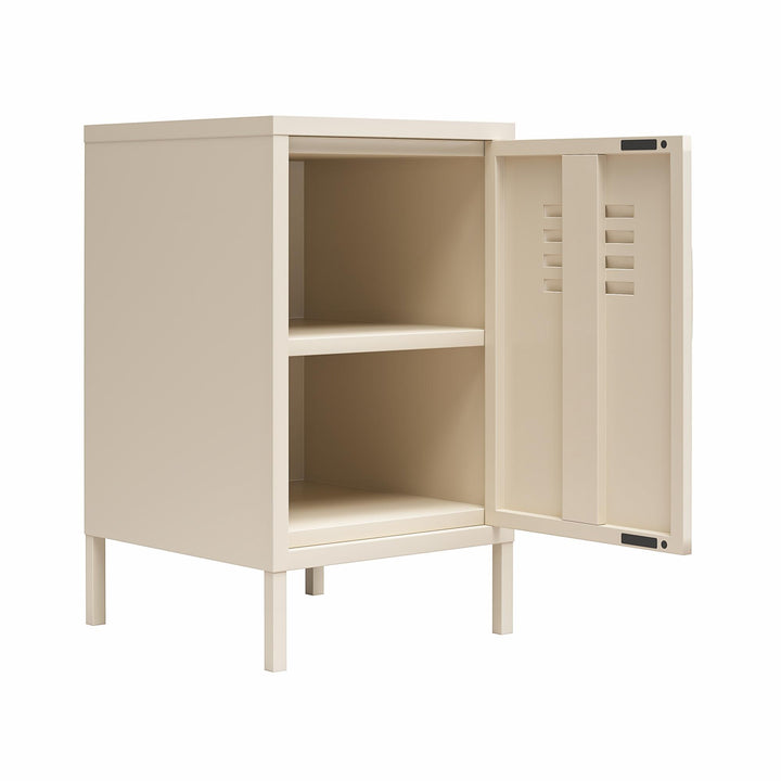 Cache 1 Door Metal Locker End Table - Parchment