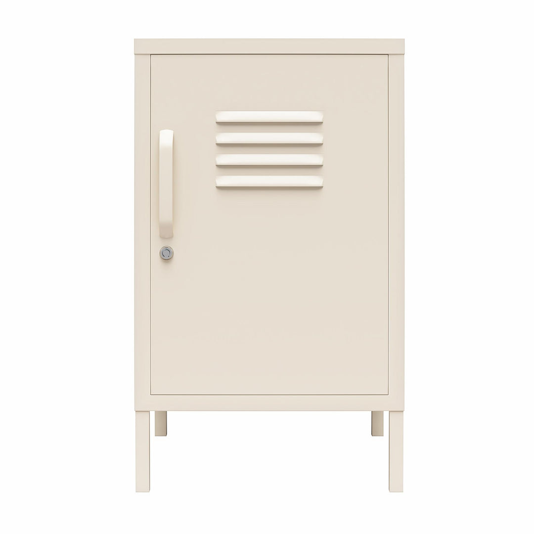 Cache 1 Door Metal Locker End Table - Parchment