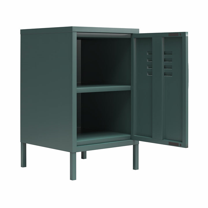 Cache 1 Door Metal Locker End Table - Hunter Green/Silver Pine