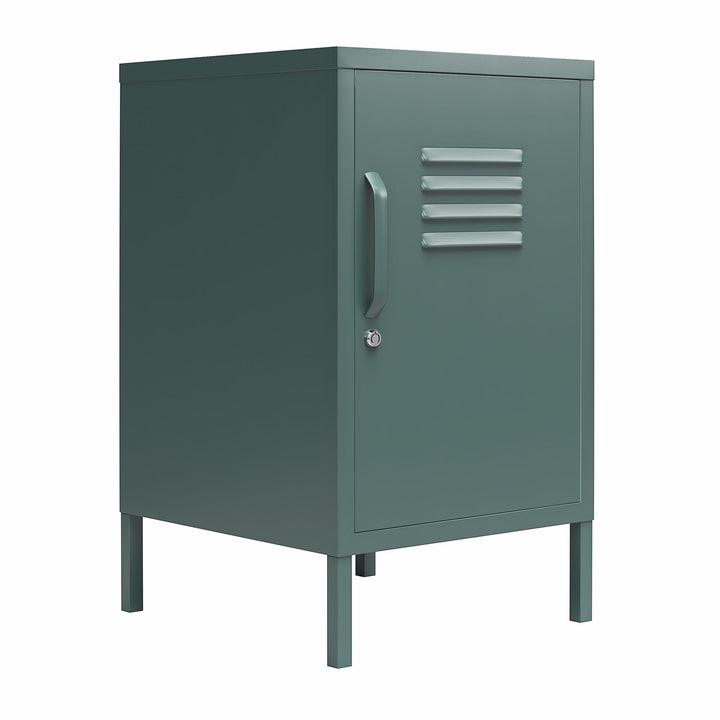 Cache 1 Door Metal Locker End Table - Hunter Green/Silver Pine