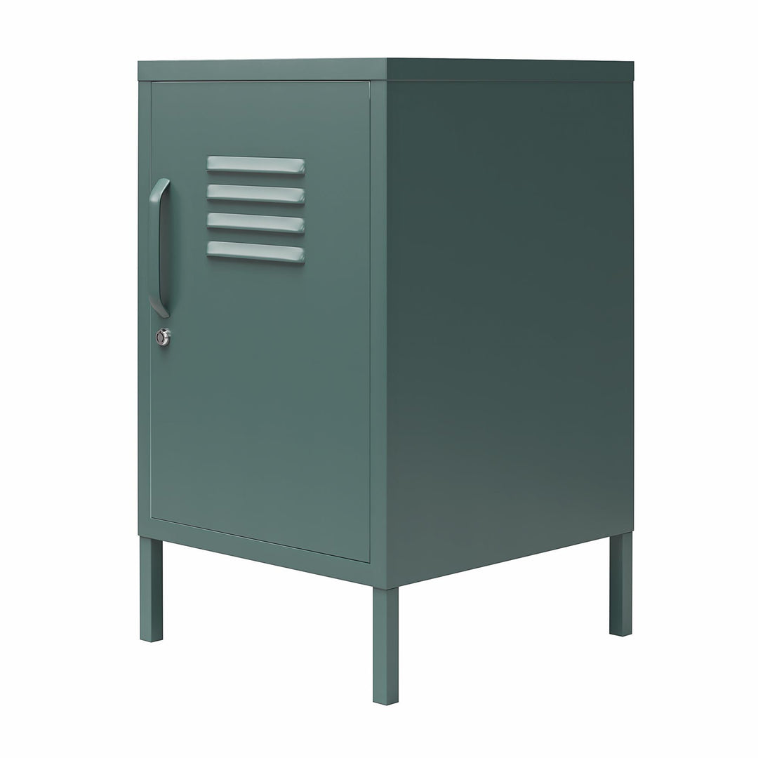 Cache 1 Door Metal Locker End Table - Hunter Green/Silver Pine