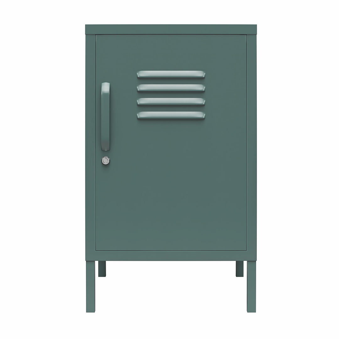 Cache 1 Door Metal Locker End Table - Hunter Green/Silver Pine