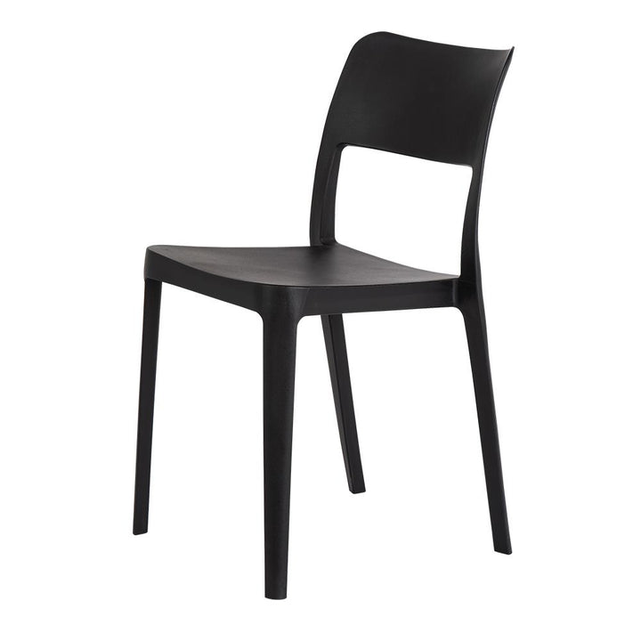 La Vie Stackable Armless Chair, Set of 2 - Black
