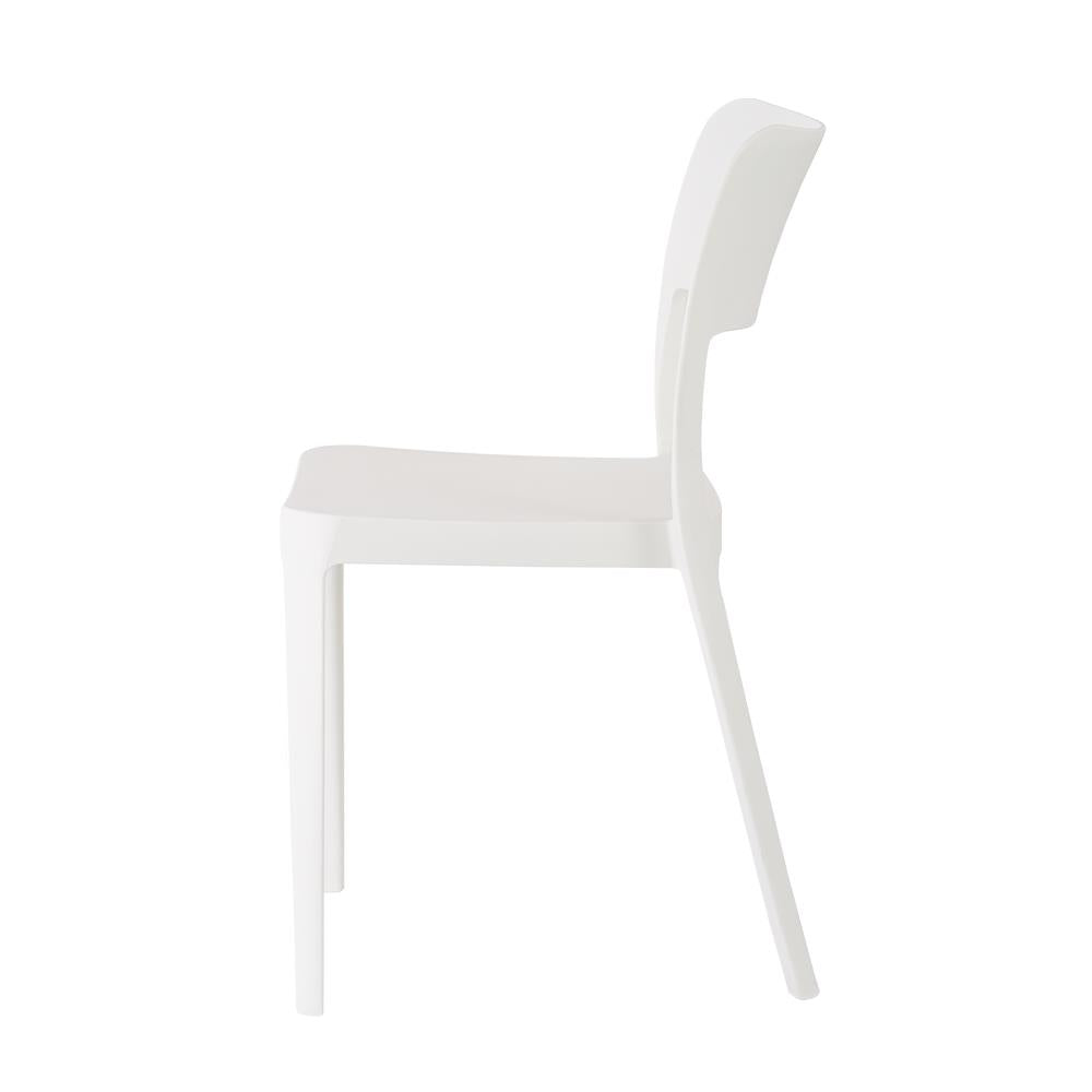 La Vie Stackable Armless Chair, Set of 2 - White