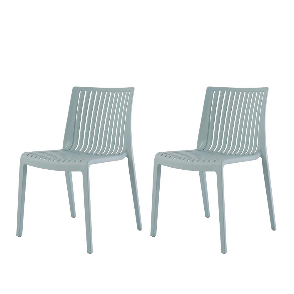 Milos Stackable Side Chair, Set of 2 - Baby Blue Lagoon