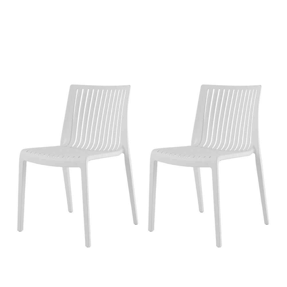 Milos Stackable Side Chair, Set of 2 - White