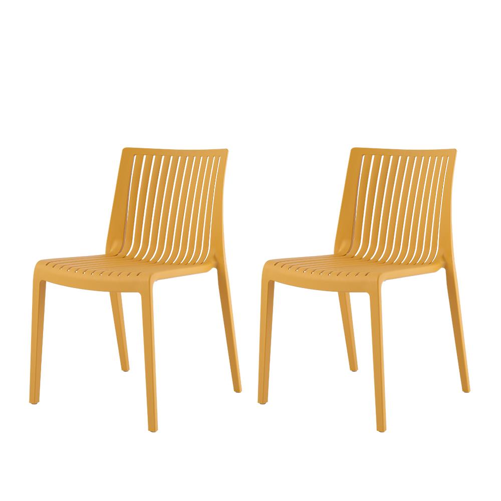 Milos Stackable Side Chair, Set of 2 - Golden Hour