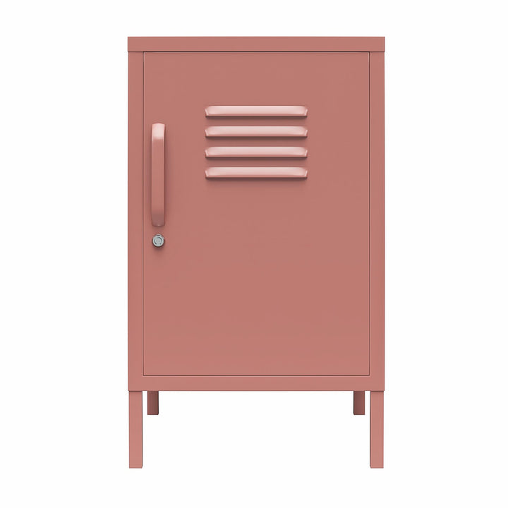 Cache 1 Door Metal Locker End Table - Dusty Rose