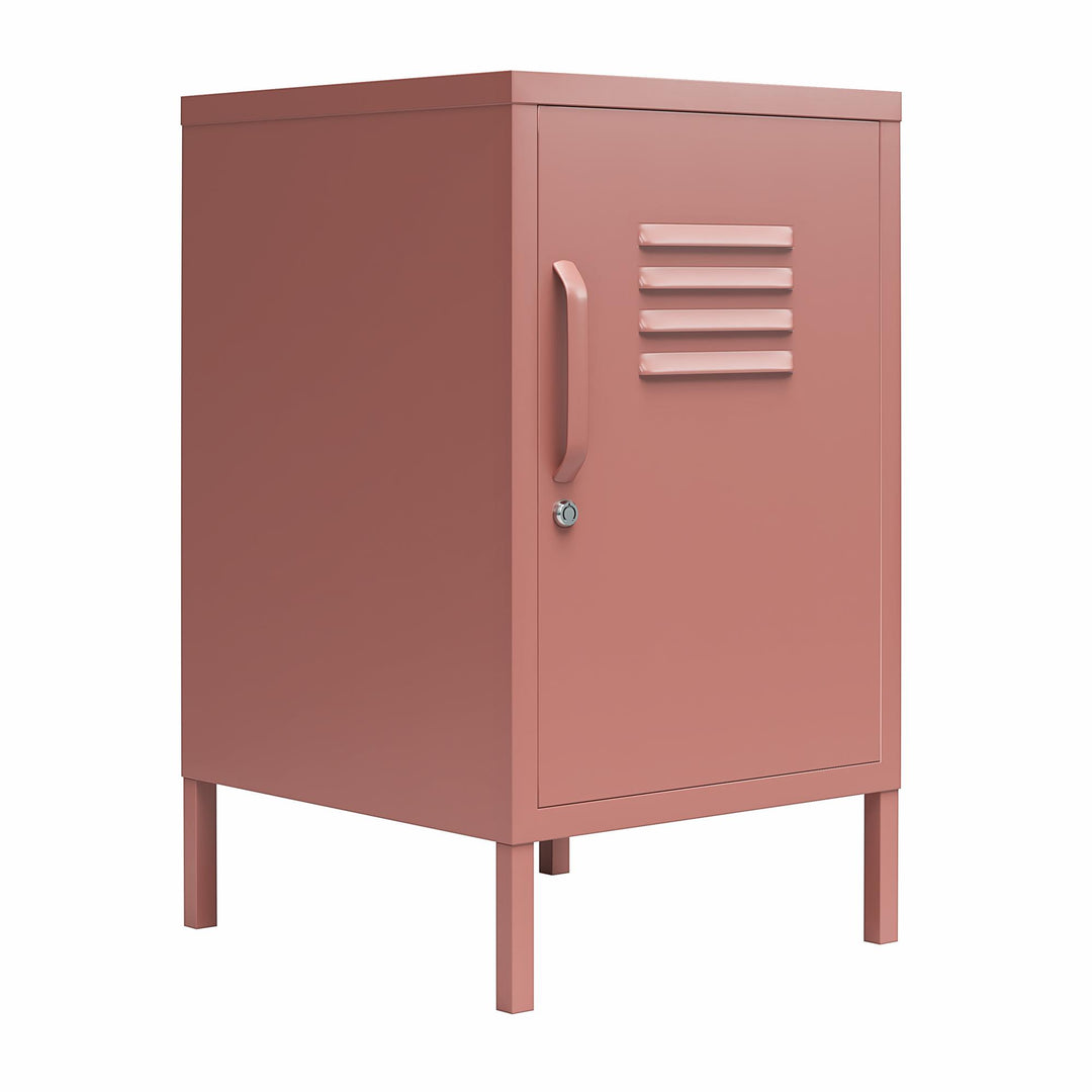 Cache 1 Door Metal Locker End Table - Dusty Rose