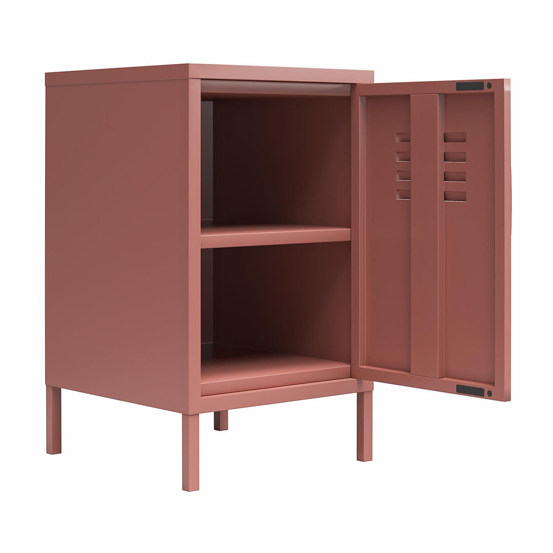 Cache 1 Door Metal Locker End Table - Dusty Rose