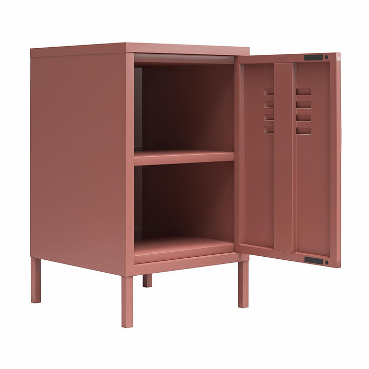 Cache 1 Door Metal Locker End Table - Dusty Rose