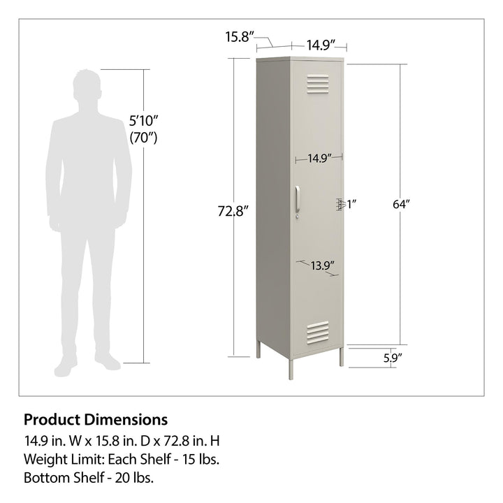 Systembuild Evolution Shadwick Single Metal Locker Cabinet, Navy - Navy