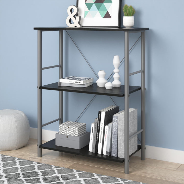 3 Shelf Bookcase - Black Oak
