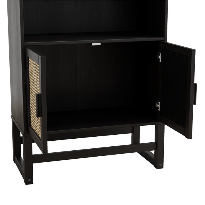 Talo 3 Shelf Bookcase with Closed Storage - Espresso