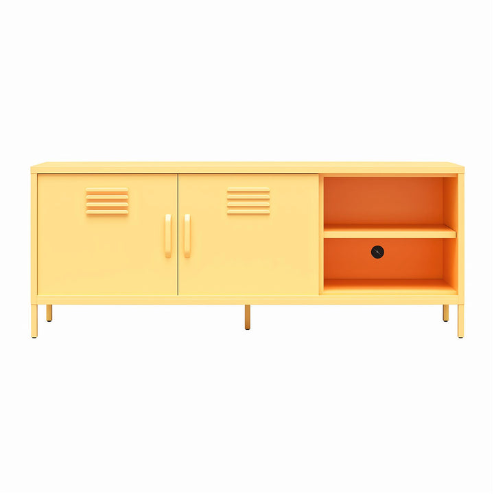 Cache Metal Locker-Style TV Stand for TVs up to 65" - Yellow