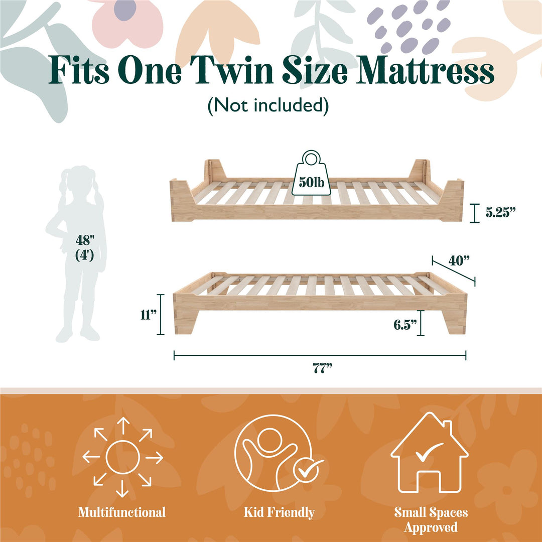 Maverick Kids Montessori Flip Bed - Natural - Twin