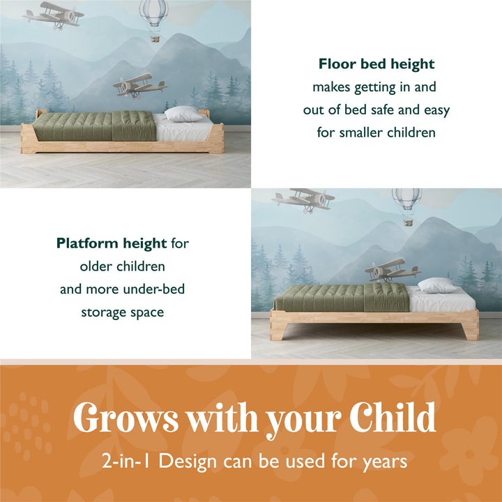 Maverick Kids Montessori Flip Bed - Natural - Twin