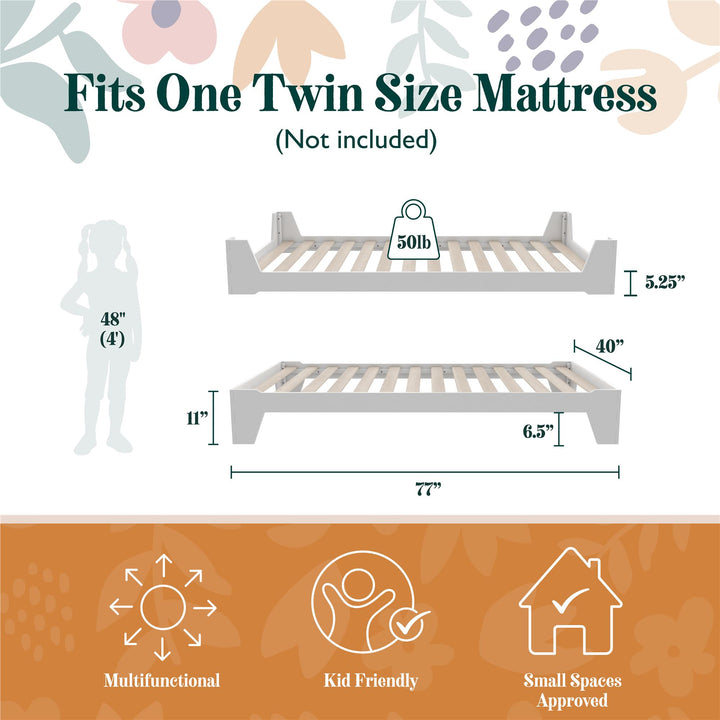 Maverick Kids Montessori Flip Bed - White - Twin