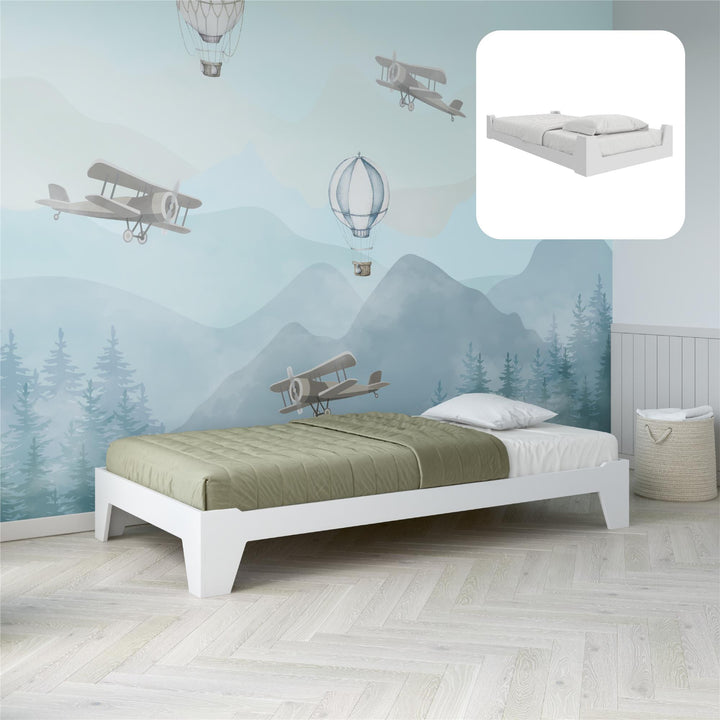 Maverick Kids Montessori Flip Bed - White - Twin