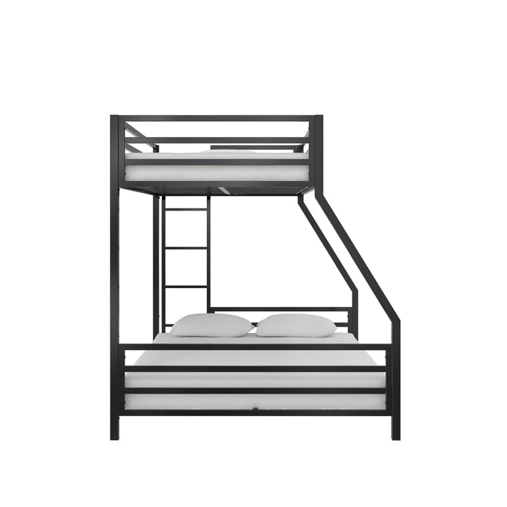 Signature Sleep Coen Metal Bunk Bed, Twin/Full, Black - Black - Twin-Over-Full