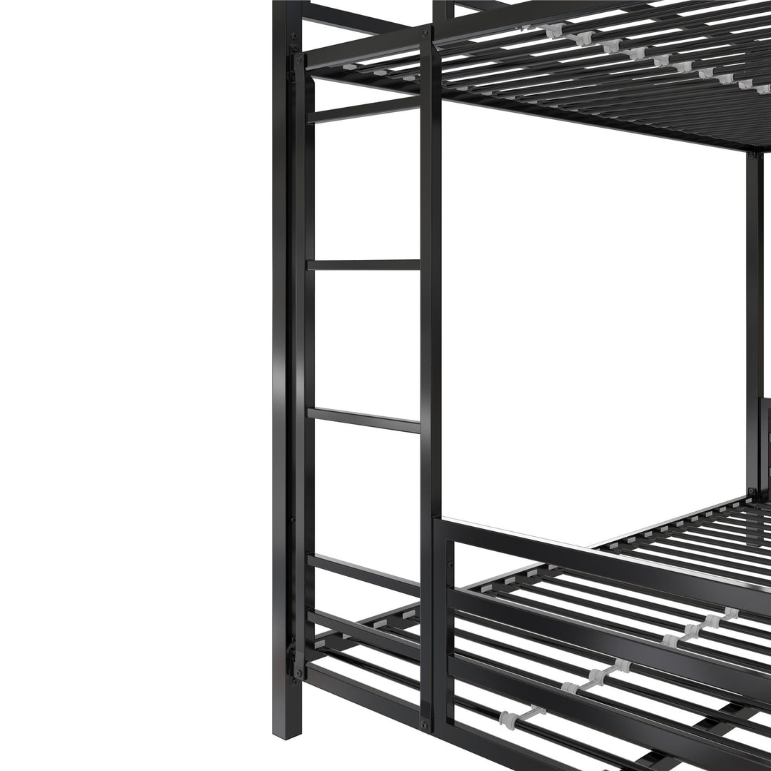 Signature Sleep Coen Metal Bunk Bed, Twin/Full, Black - Black - Twin-Over-Full