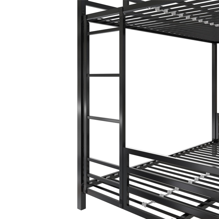 Signature Sleep Coen Metal Bunk Bed, Twin/Full, Black - Black - Twin-Over-Full
