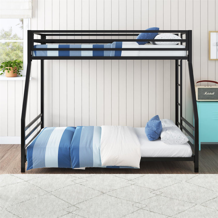 Signature Sleep Coen Metal Bunk Bed, Twin/Full, Black - Black - Twin-Over-Full