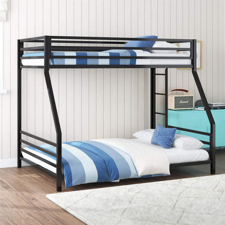 Signature Sleep Coen Metal Bunk Bed, Twin/Full, Black - Black - Twin-Over-Full
