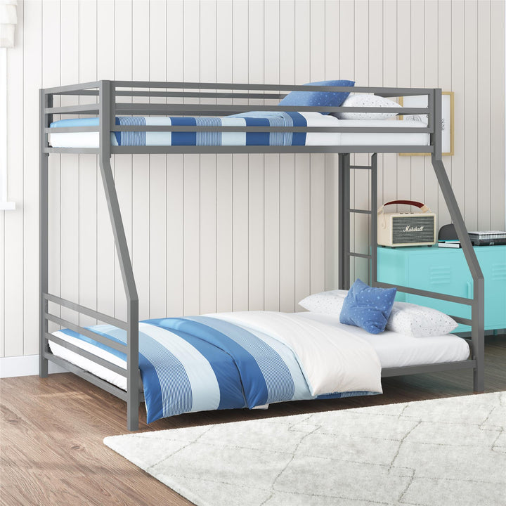 Signature Sleep Coen Metal Bunk Bed, Twin/Full, Silver - Silver - Twin-Over-Full