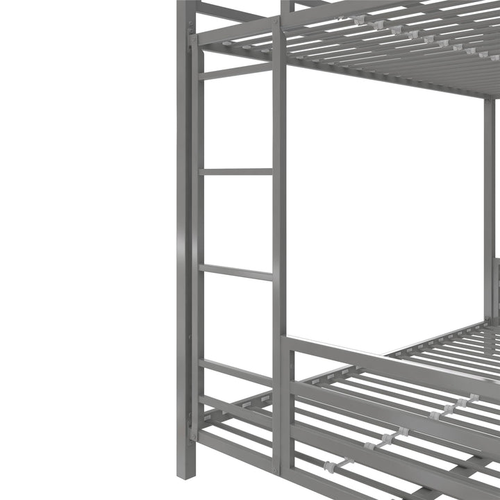 Signature Sleep Coen Metal Bunk Bed, Twin/Full, Silver - Silver - Twin-Over-Full