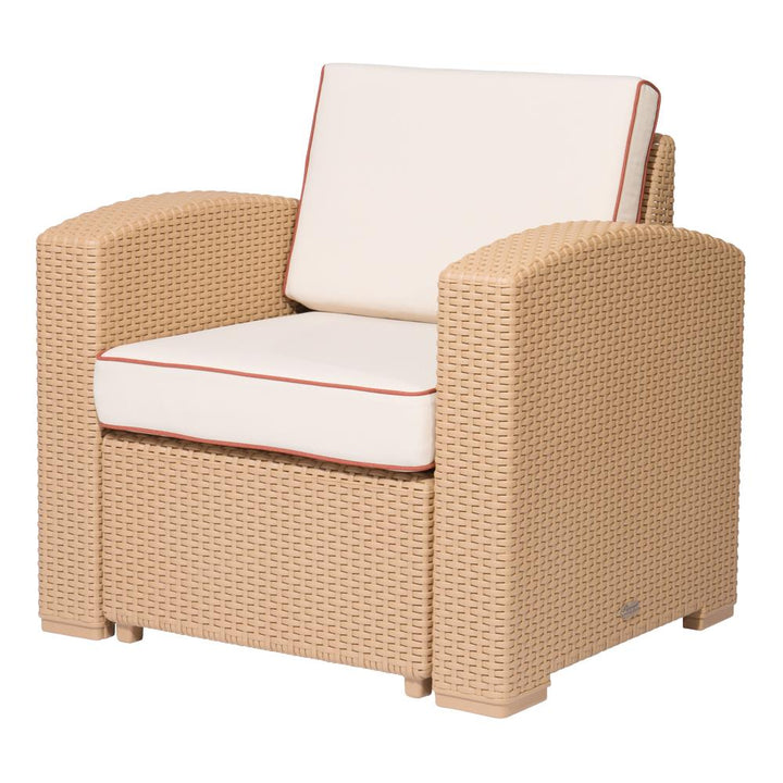 Magnolia Resin Club Chair with Cushion - Brown