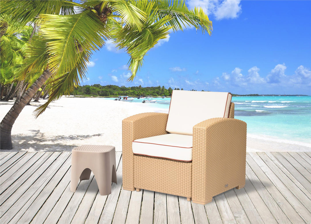 Magnolia Resin Club Chair with Cushion - Tan Lagoon