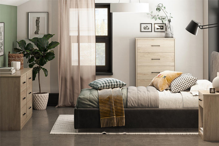 Easy Build Pearce 4 Drawer Dresser with Interlocking SwitchLock™ System - Blonde Oak - 4 Drawer