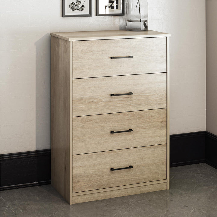 Easy Build Pearce 4 Drawer Dresser with Interlocking SwitchLock™ System - Blonde Oak - 4 Drawer
