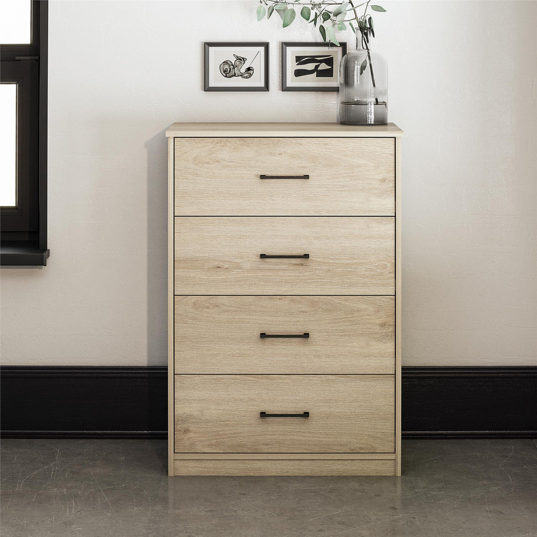 Easy Build Pearce 4 Drawer Dresser with Interlocking SwitchLock™ System - Blonde Oak - 4 Drawer