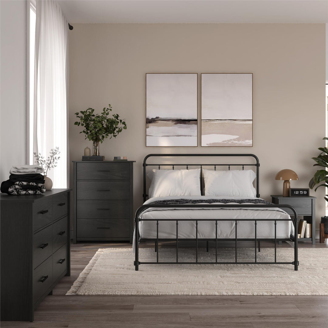 Brookshore Tall 4-Drawer Dresser - Black Oak - 4 Drawer