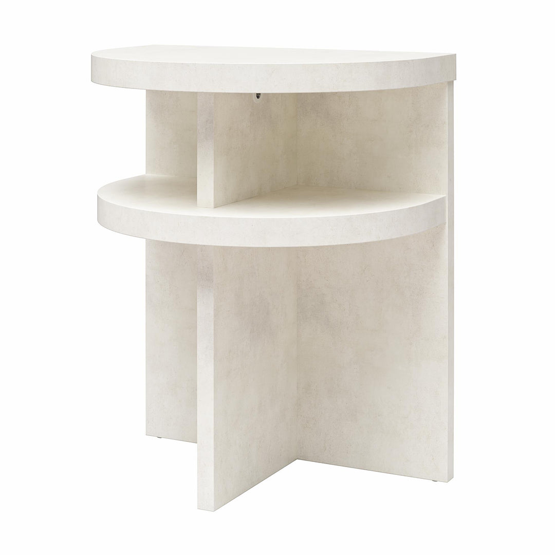 Daytona Modern Semicircle End Tables, Set of 2 - Plaster