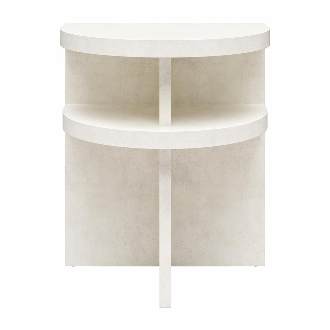 Daytona Modern Semicircle End Tables, Set of 2 - Plaster