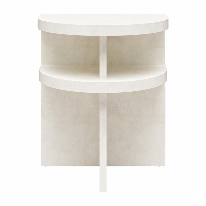 Daytona Modern Semicircle End Tables, Set of 2 - Plaster