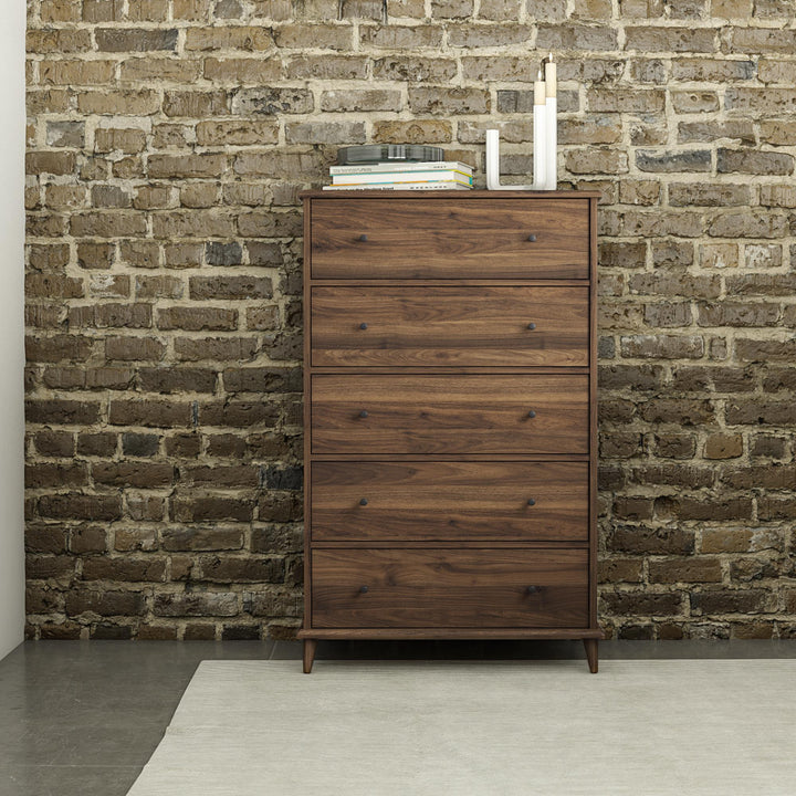 Farnsworth 5 Drawer Dresser - Florence Walnut - 5 Drawer