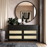 Amberly Rattan 6 Drawer Dresser