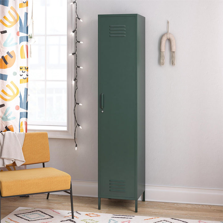 Cache Single Metal Locker Storage Cabinet - Hunter Green