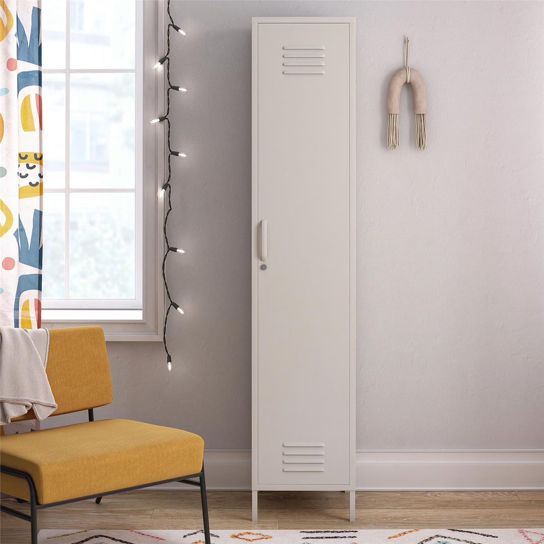 Cache Single Metal Locker Storage Cabinet - Parchment